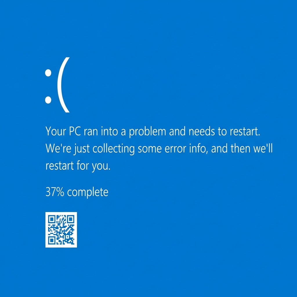 Fake blue screen of death prank