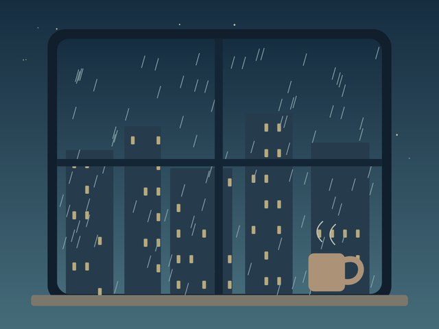 Midnight rain illustration